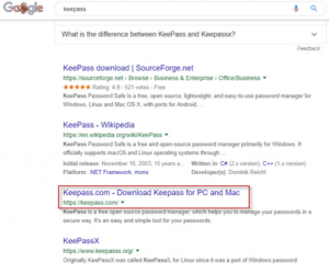 Falso sitio de KeePass aparece bien posicionado en los resultados que ofrecen los motores de búsqueda.