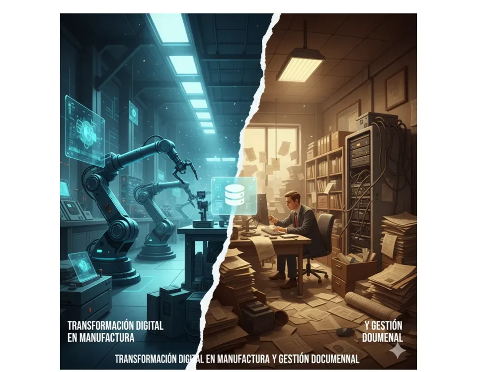 transformación digital en manufactura con automatización documental y flujos de trabajo