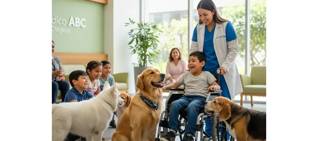 Terapia asistida con perros en el Centro Médico ABC para mejorar la experiencia del paciente