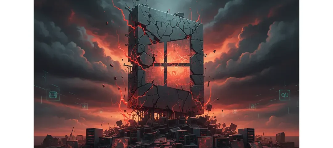 Equipo de trabajo utilizando computadoras con Windows 10 en entorno corporativo