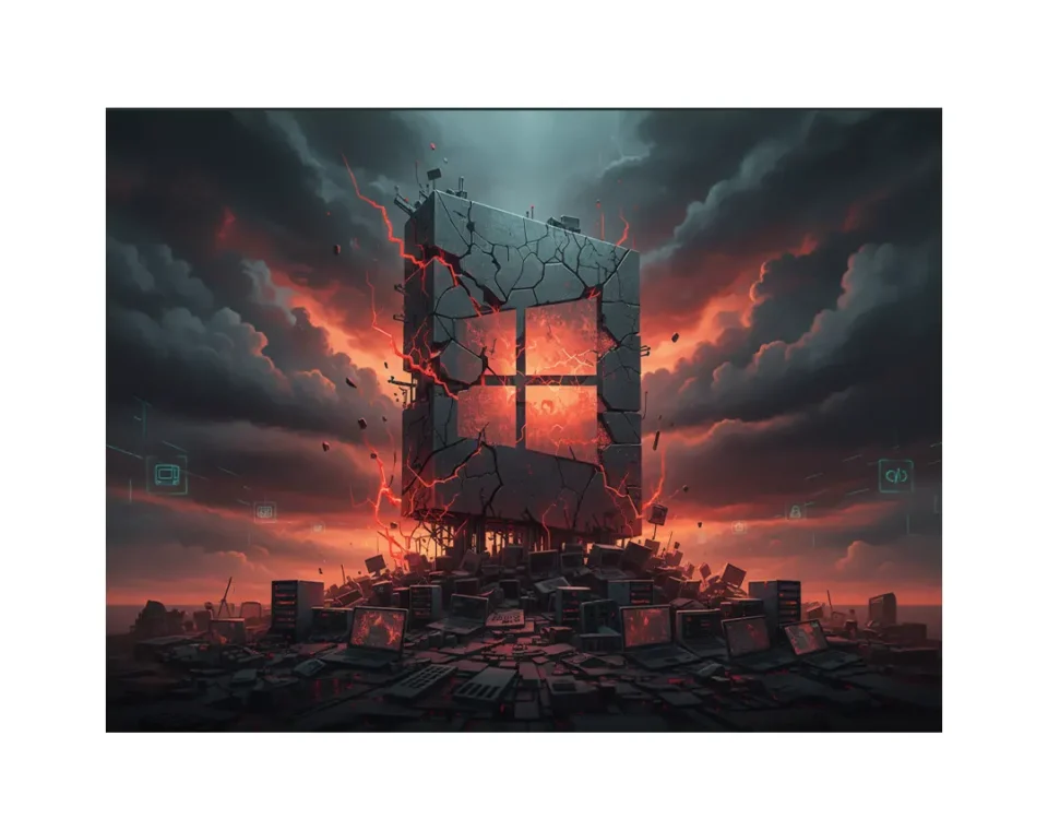 Equipo de trabajo utilizando computadoras con Windows 10 en entorno corporativo