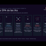 Mapa SPA de las IAs de N3 Labs: ChatGPT, Copilot, Gemini, Claude, Grok y Meta AI con su tipo de pensamiento y red cerebral análoga